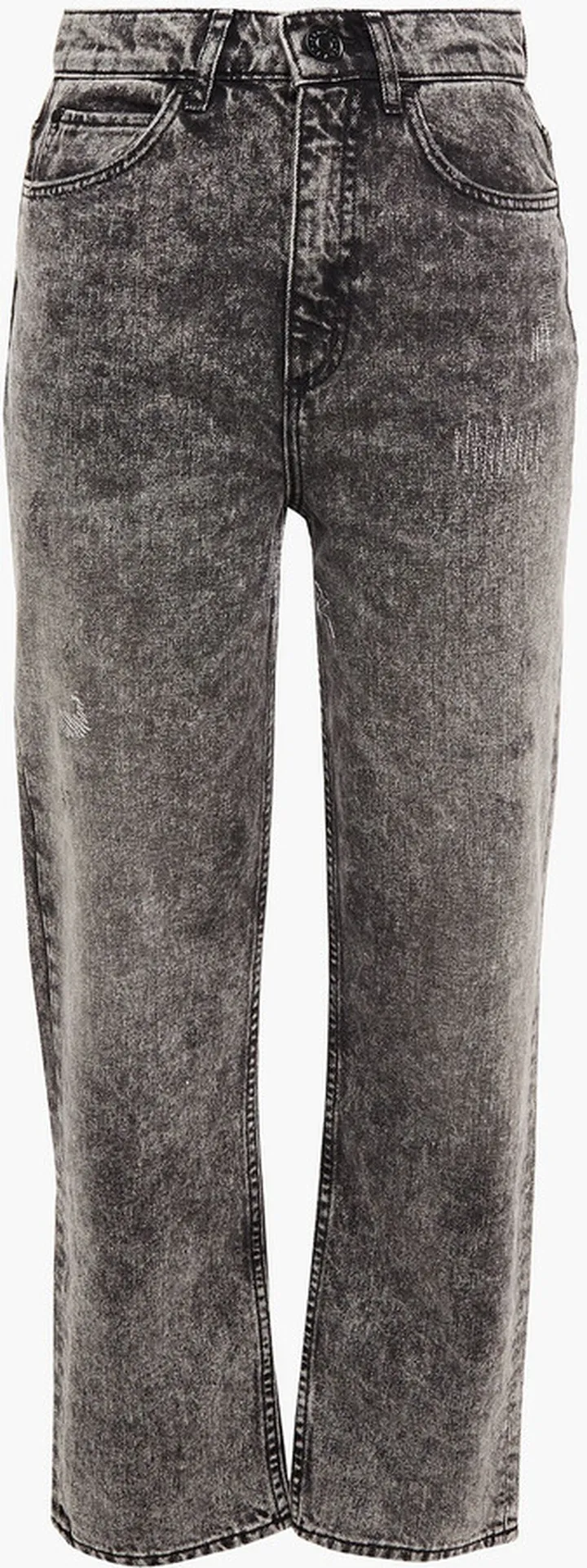 Embroidered high-rise boyfriend jeans