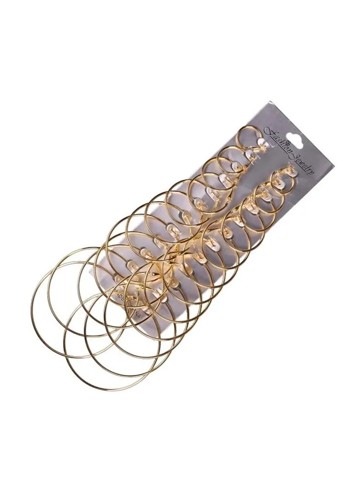12-Pair Hoops Earrings