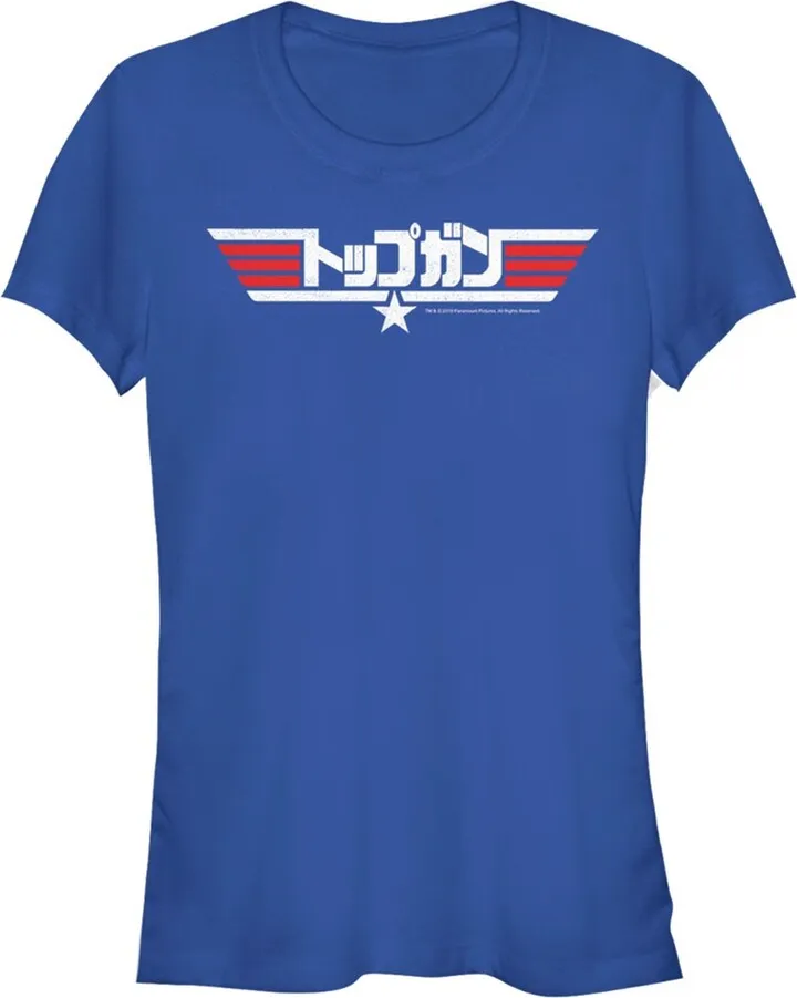 Junior's Top Gun Kanji Logo T-Shirt - Royal Blue - 2X Large