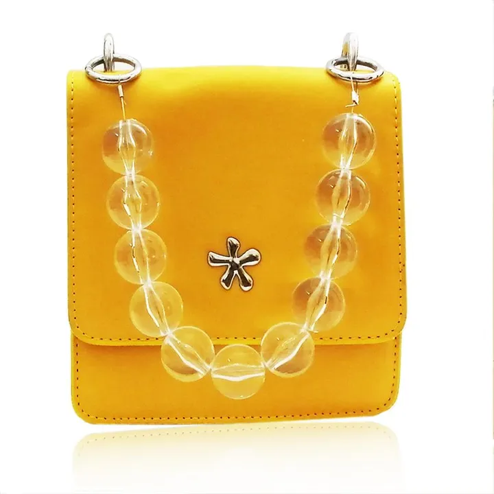Casual Leather Crossbody Bag Yellow