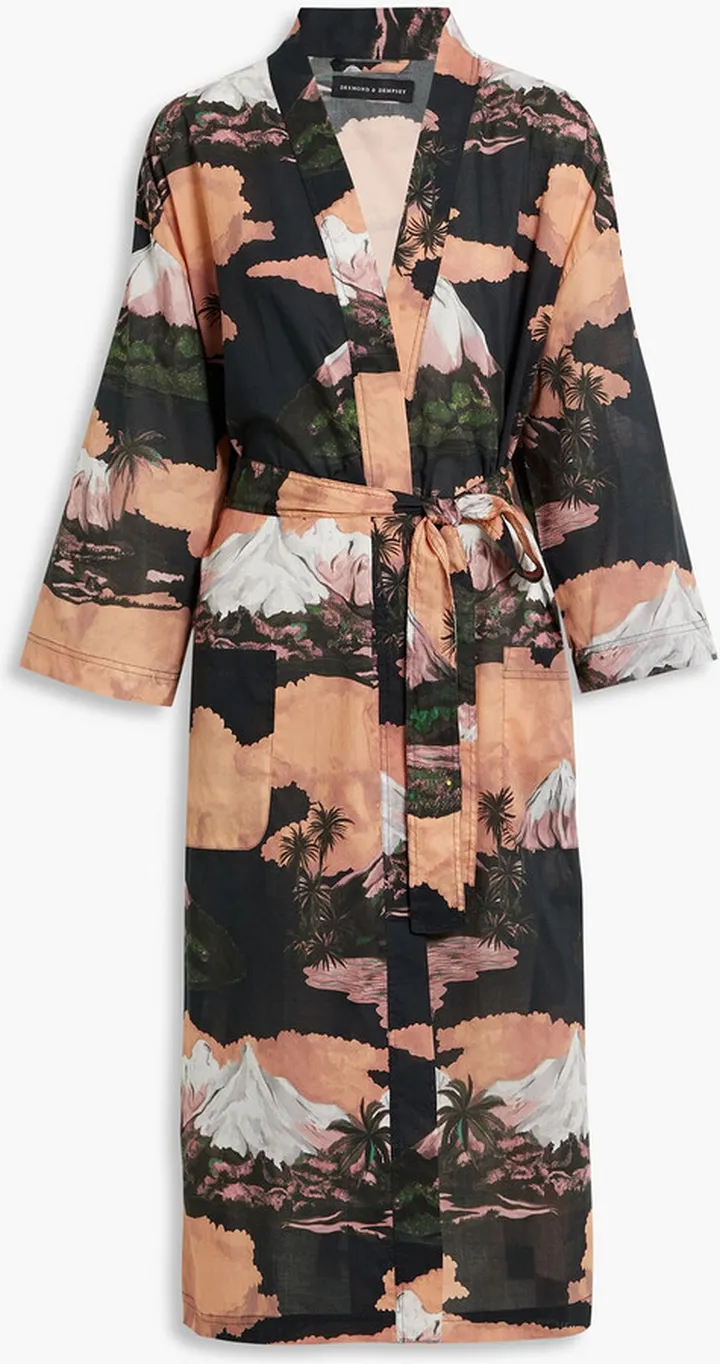 Wakatipu printed cotton-voile robe