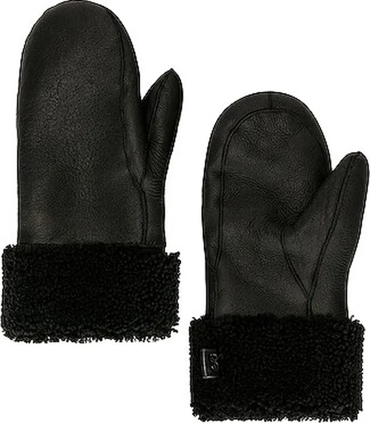 Yves Salomon Lambskin Mittens in Black