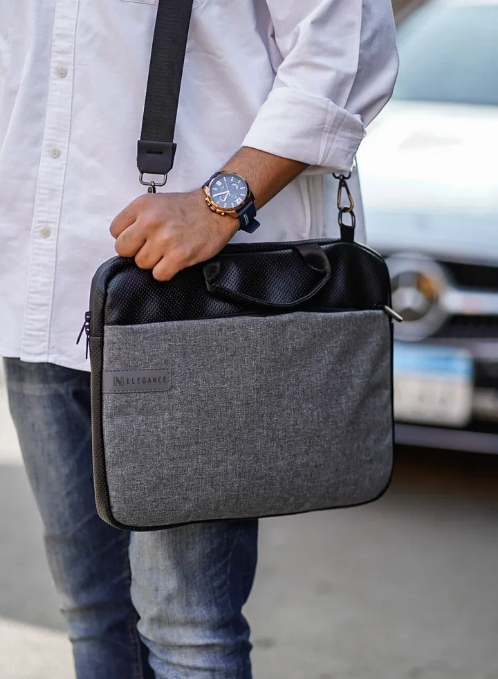 N-Elegance HS-01 Original Briefcase Waterproof Laptop Shoulder Bag Black