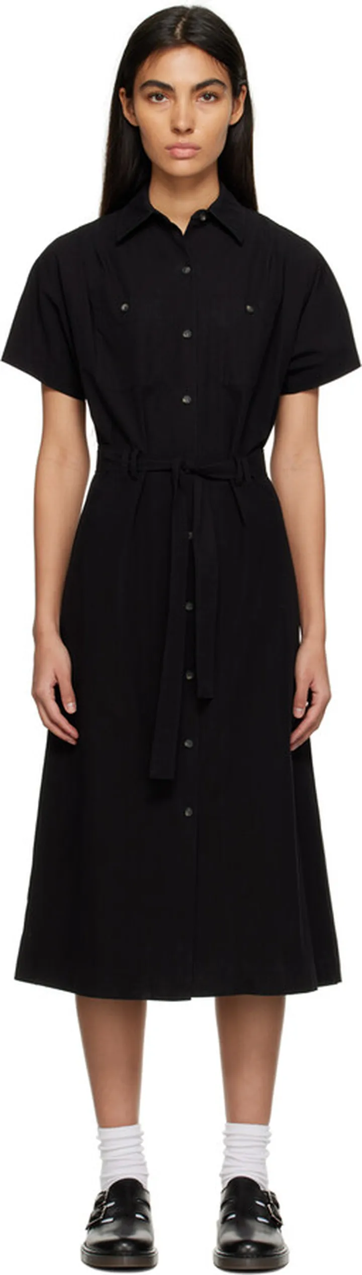 A.P.C. Black New Drew Midi Dress
