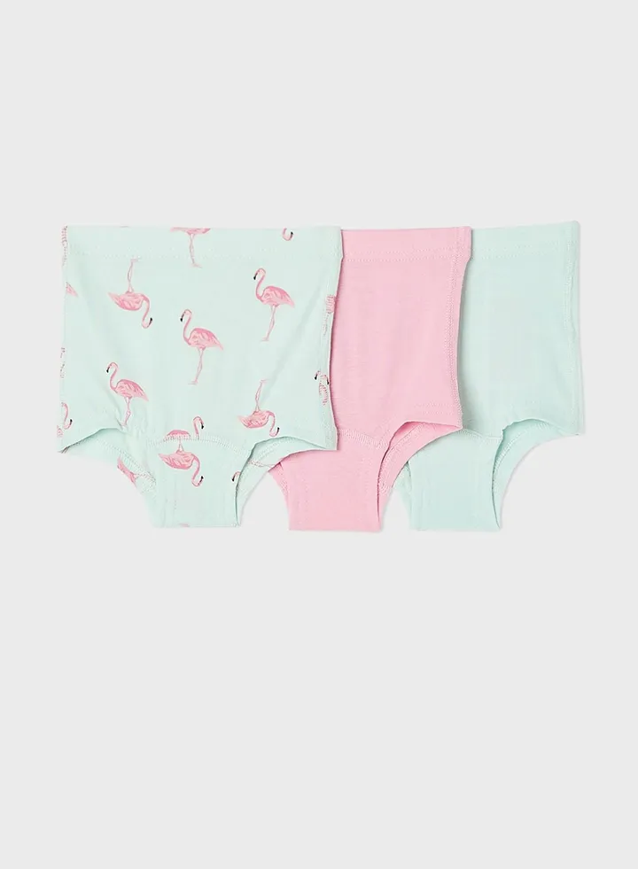 Kids 3 Pack Flamingo Briefs