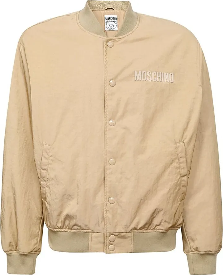 Moschino Logo Detailed Long-Sleeved Bomber Jacket