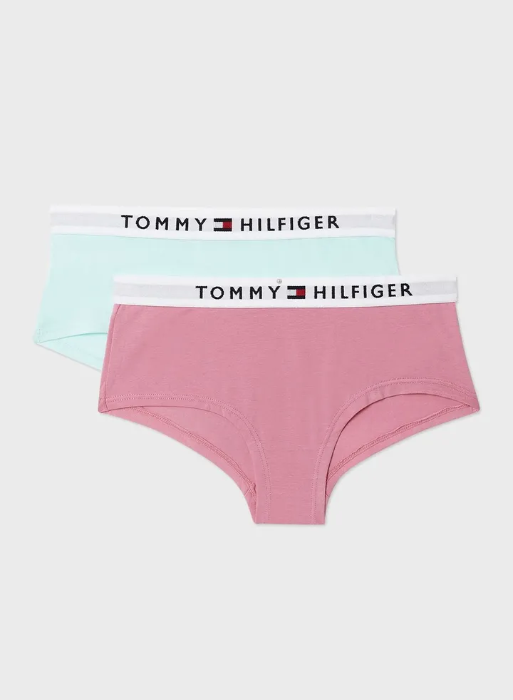Kids 2 Pack Logo Waistband Brief