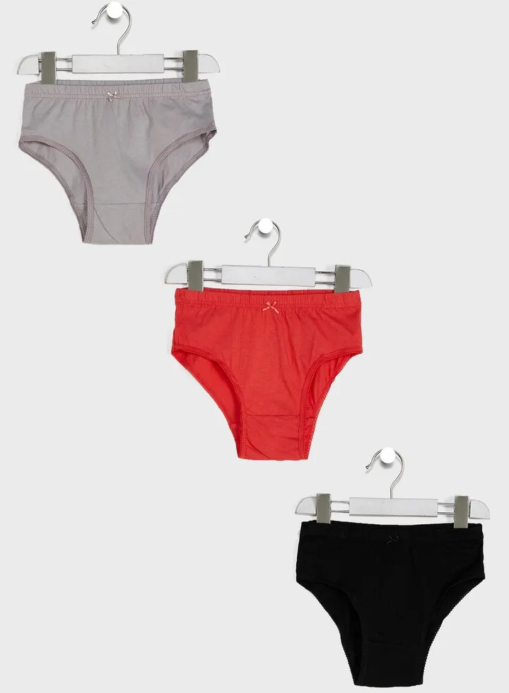 Girls 3 pack briefs - Solid