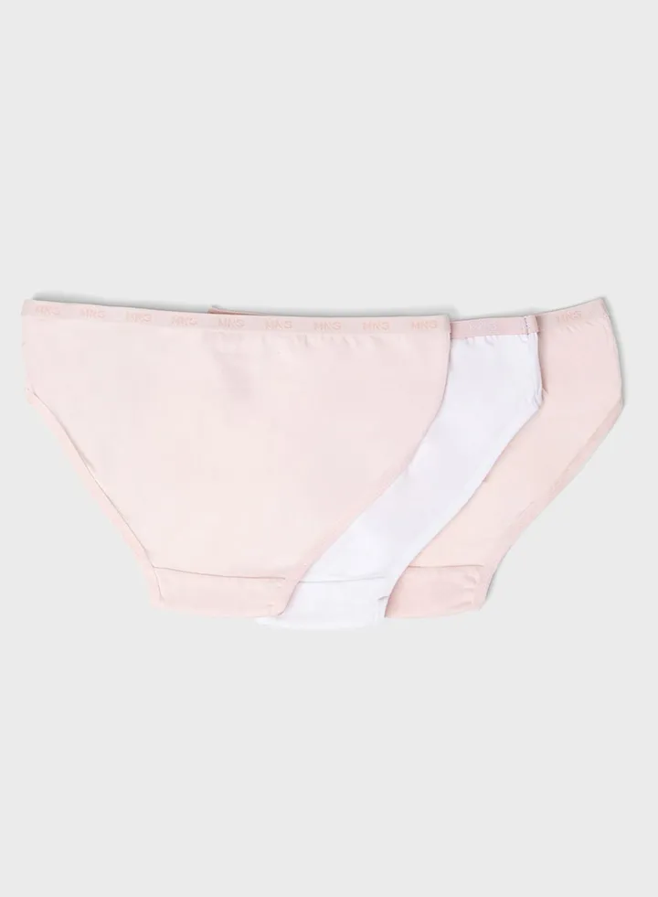 Kids 3 Pack Plain Briefs