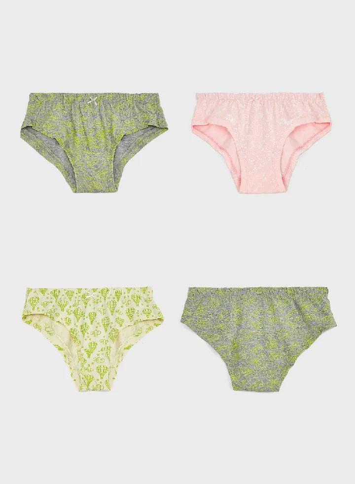 Pack Of 3 Printed Girls Hipster