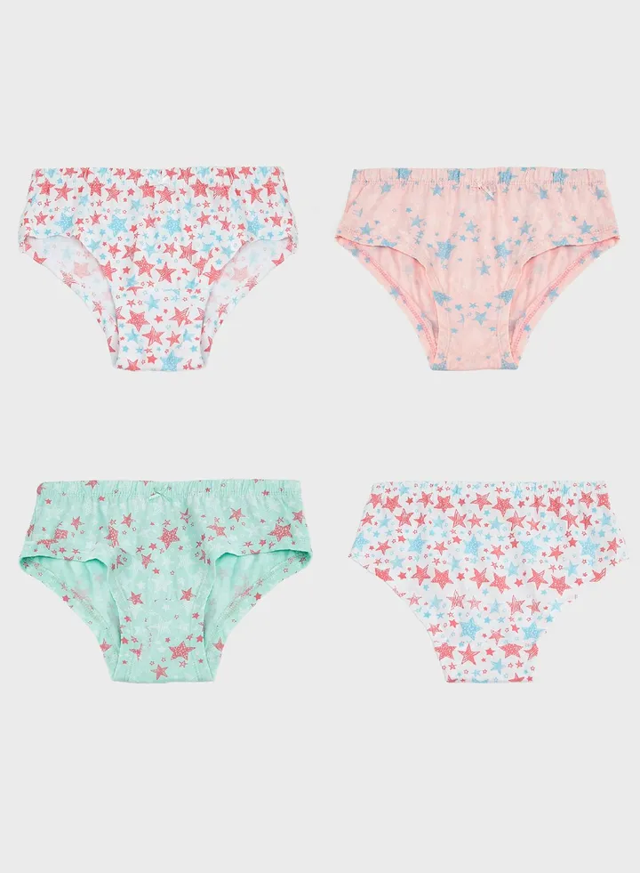 Pack Of 3 Printed Girls Hipster