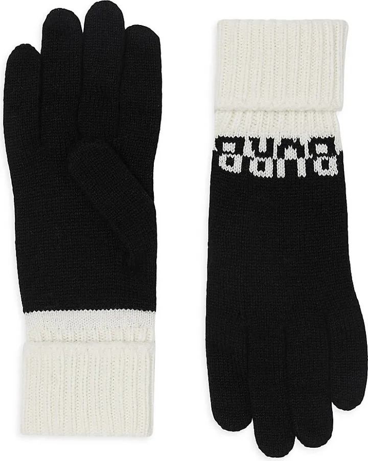 Logo Intarsia Two-Tone Cashmere Gloves