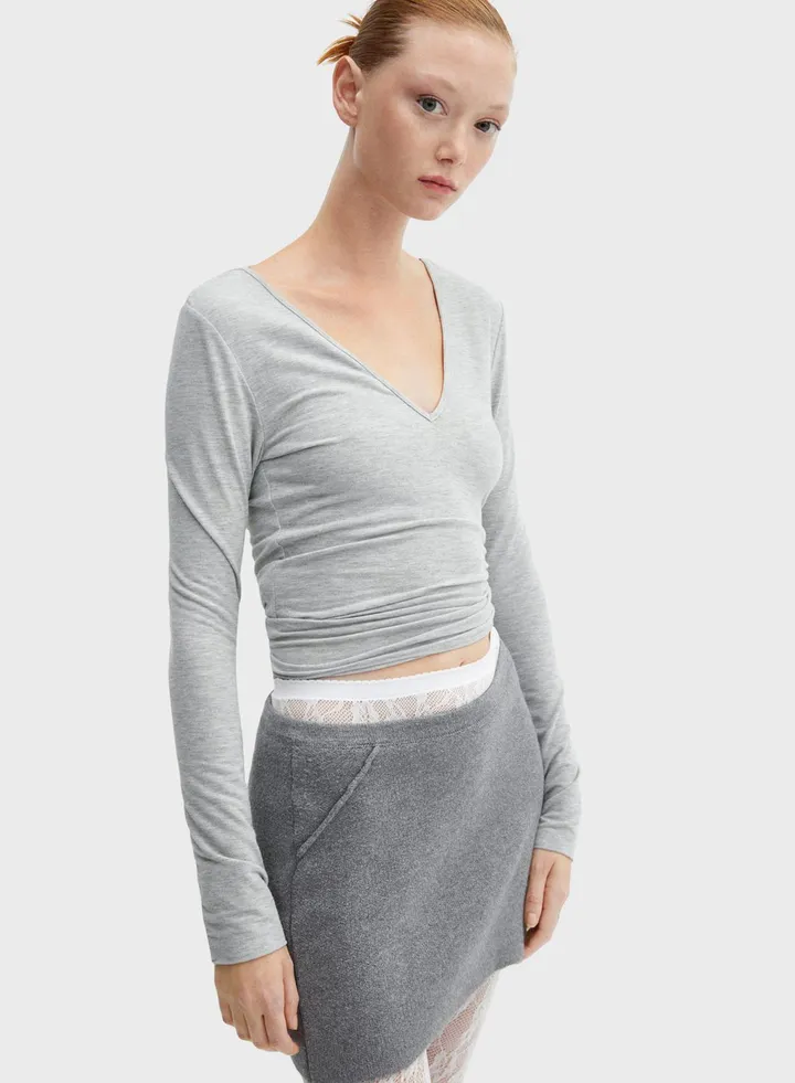 V-Neck Knitted T-Shirt