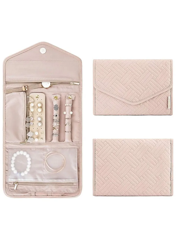 Portable Travel Jewelry Bag Storage Bag, Foldable Jewelry Case for Journey-Rings Necklaces Bracelets Earrings