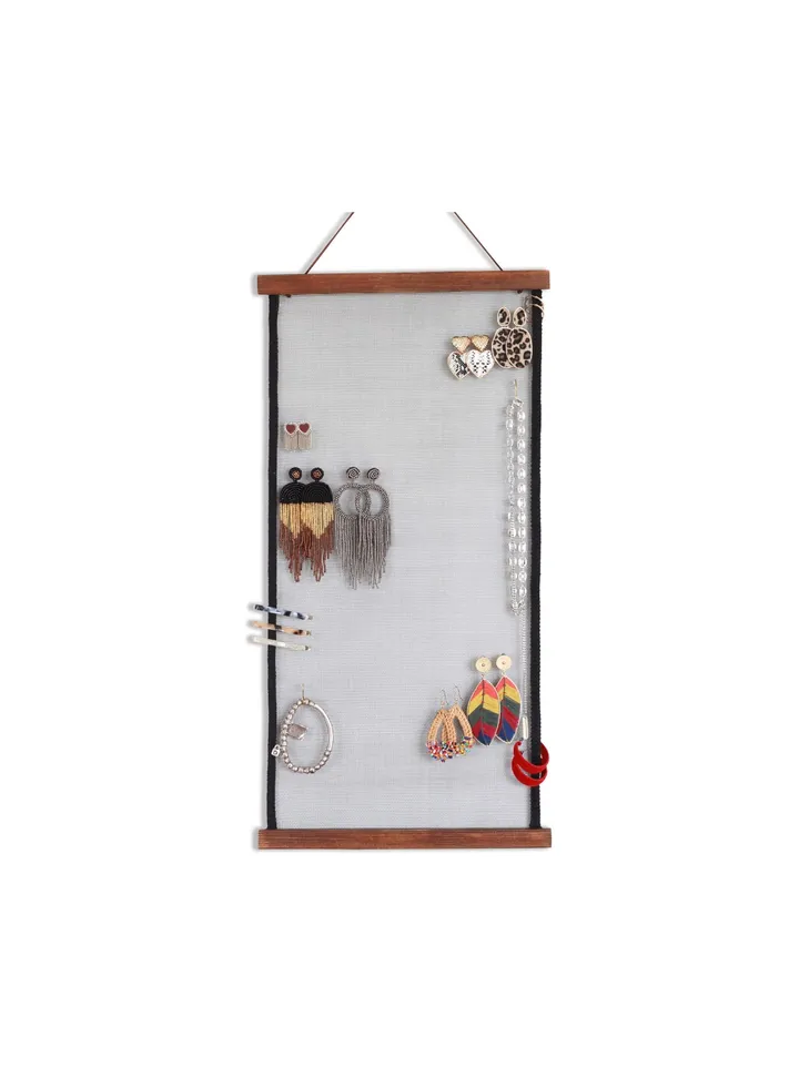 Wall Mounted Earring Jewelry Organizer, Display Wall Hanging Earring Organizer Wall Jewelry Organizer for Studs Dangle Earrings Rings and Necklaces