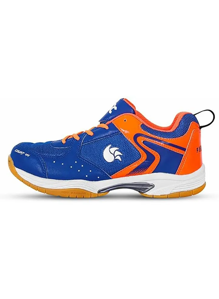 Court 44 Badminton Shoes (Navy/Orange, 4 UK / 5 US / 38 EU) | For Boys | With Natural Crape Rubber Non Marking Outsole