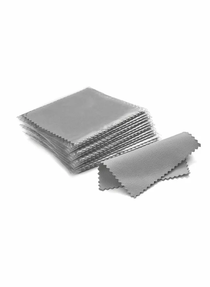 Jewelry Cleaning Cloth, Double-Sided Polishing Cloths, Glasses Cleaning Cloths, Polishing Cloth for Sterling Silver Gold Platinum Cloth, Keep Jewelry Shining ( Grey 8x8cm 50pcs)