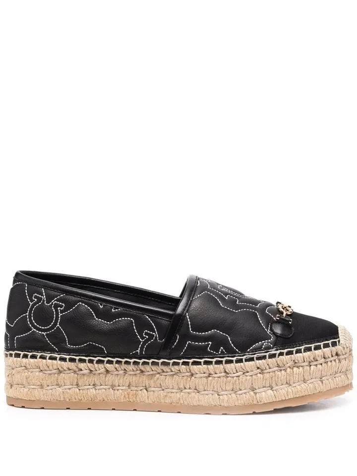 Gancini logo-embroidered espadrilles