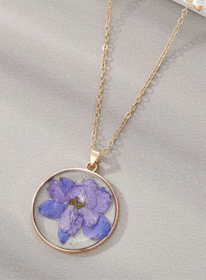 Fashion Flower Leaf Pendant Necklace