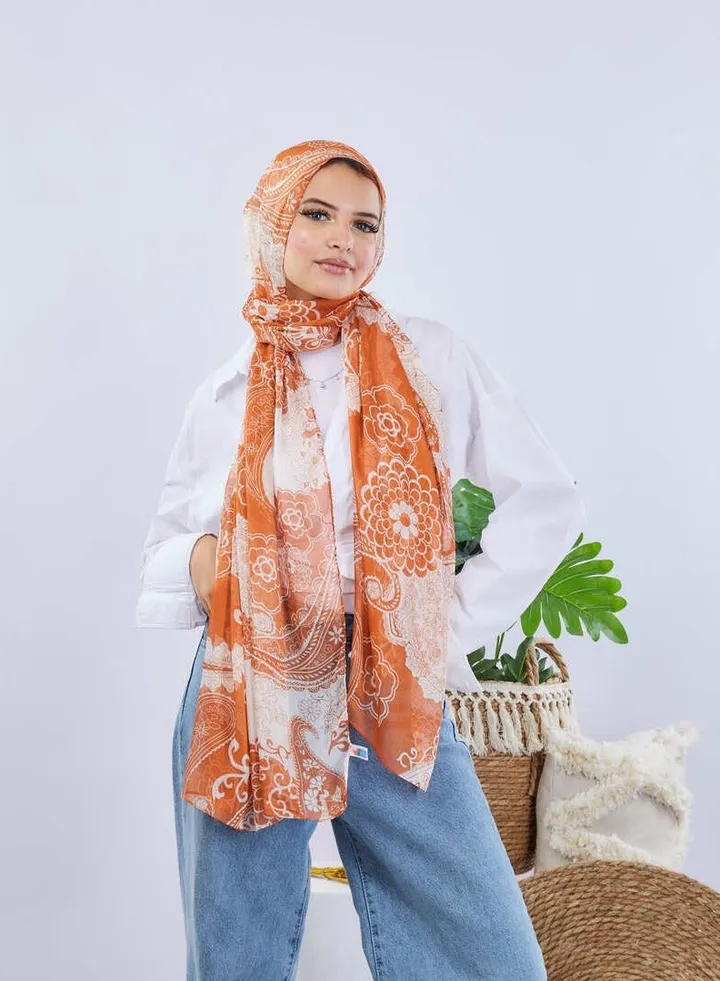 Stylish Crinkled Printed Scarf