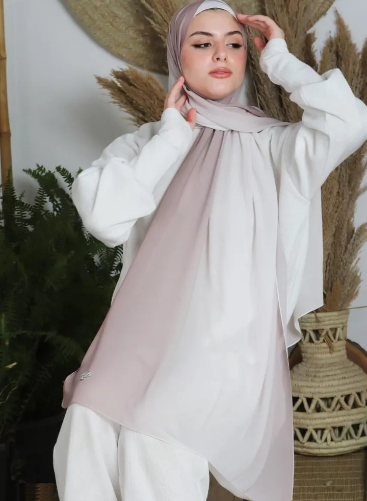 Degrade Chiffon Veil, Cafe and White, Size 200*75