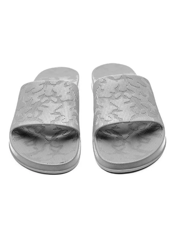 Glasgow Logo Printed Slip On Slides Slipper Grey