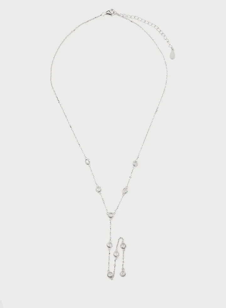 Cubic Zirconia Lariat Necklace