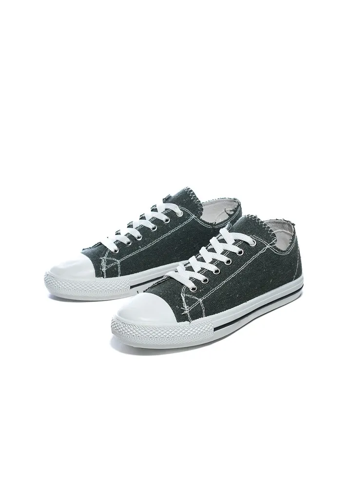 Basic Lace-Up Knit Flat Sneakers For Men
