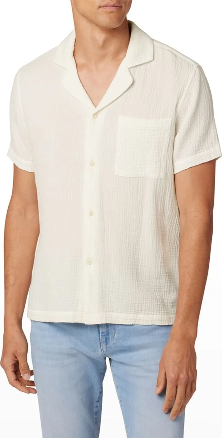 Men's Textured Cotton Camp Shirt