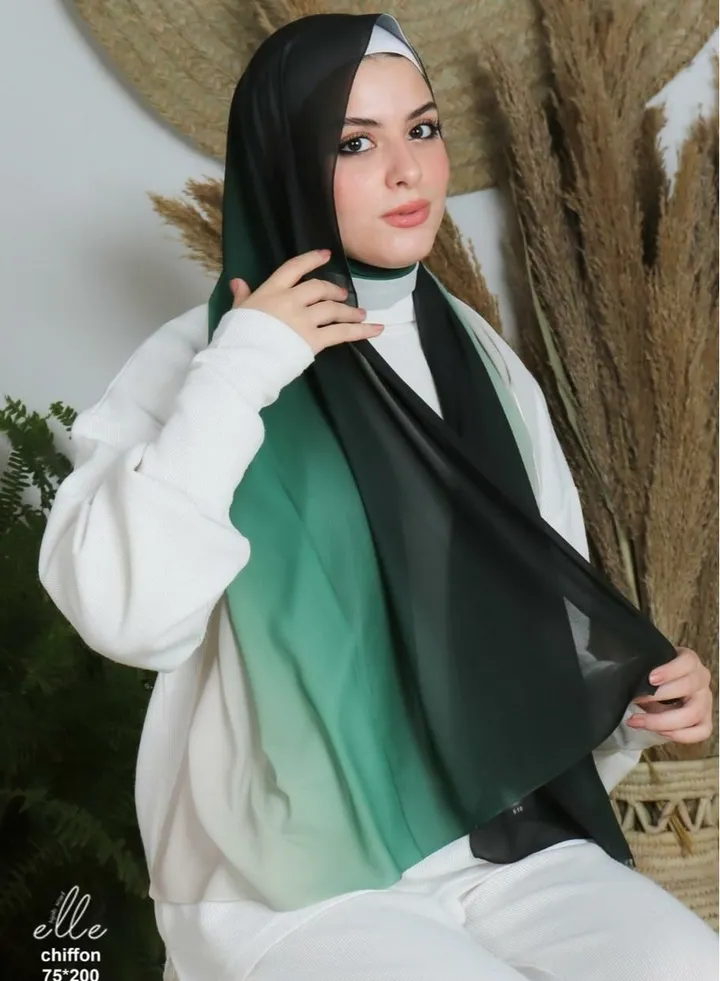 Multicolored crepe chiffon scarf with digital print