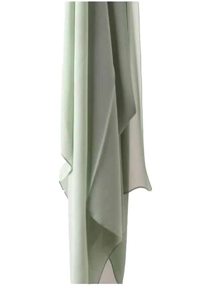 Long Chiffon Crepe Scarf - Mint Soft Green Color