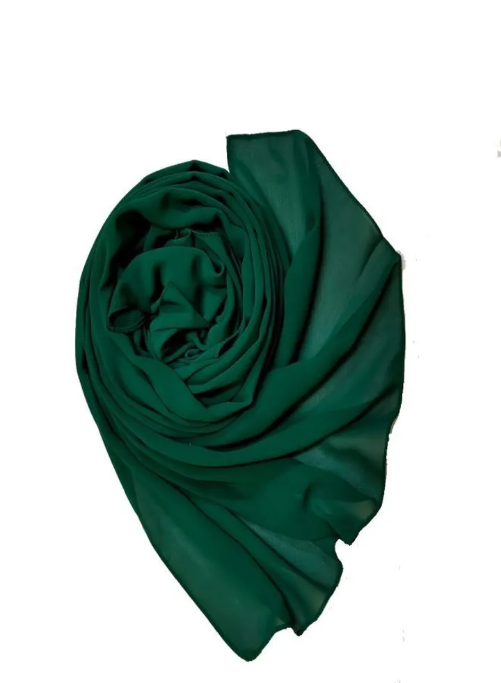 Scarf Chiffon Crepe Solid - Green - From Fatah