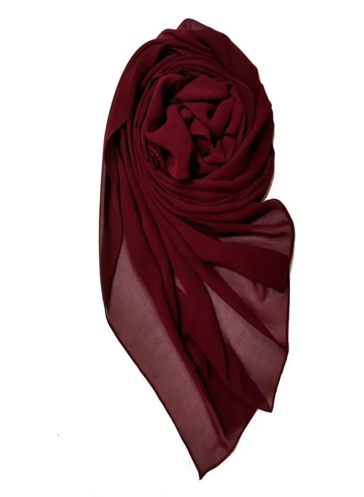 Scarf Chiffon Crepe High-Quality - Burgundy