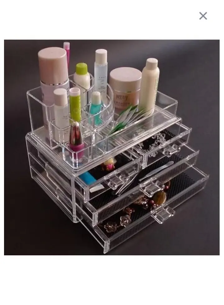 Crystal Acrylic Jewellery And Cosmetic Organizer