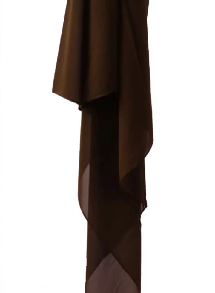 Big Chiffon Crepe Scarf Solid - Dark Brown