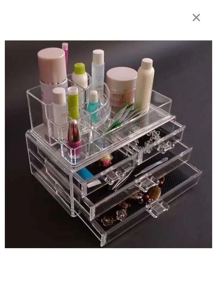 Crystal Acrylic Jewellery And Cosmetic Organizer