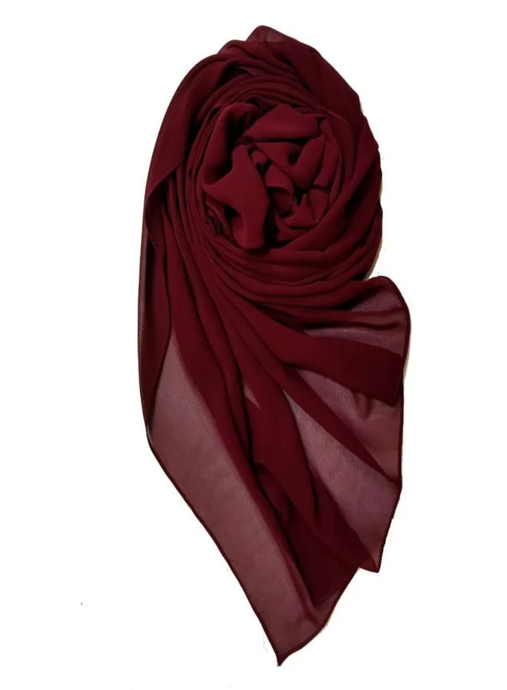 Scarf Chiffon Crepe High-Quality - Burgandy - From Fatah