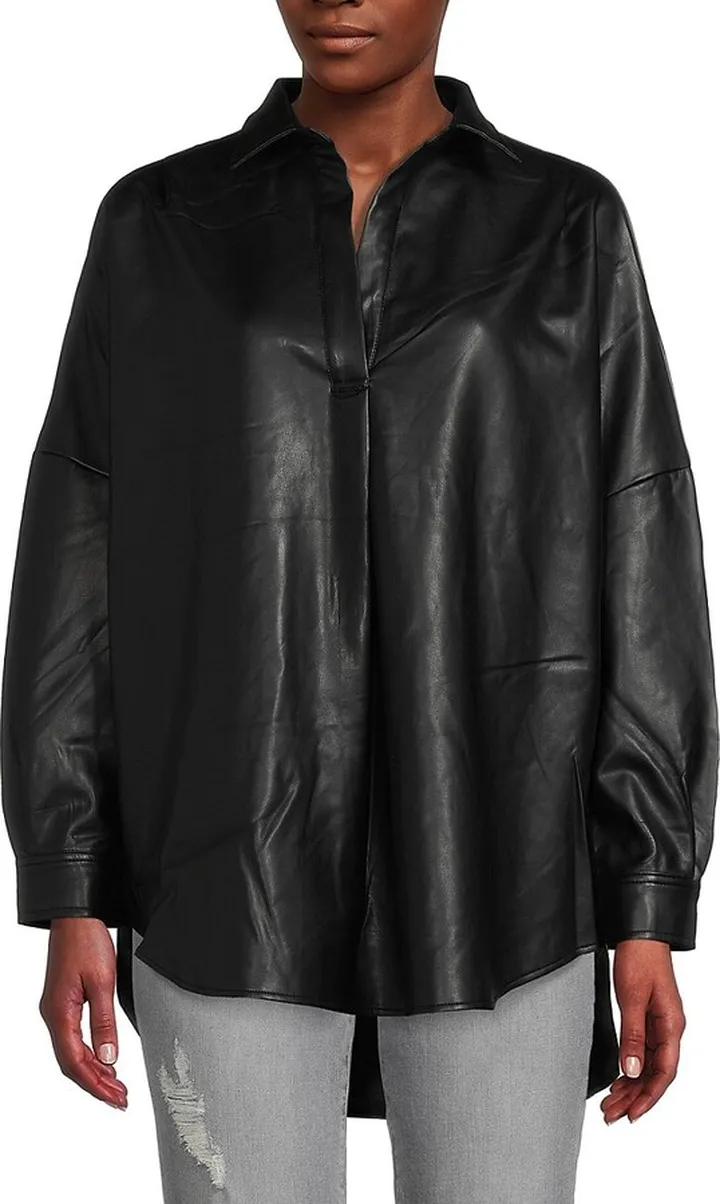 Crolenda Faux Leather Tunic