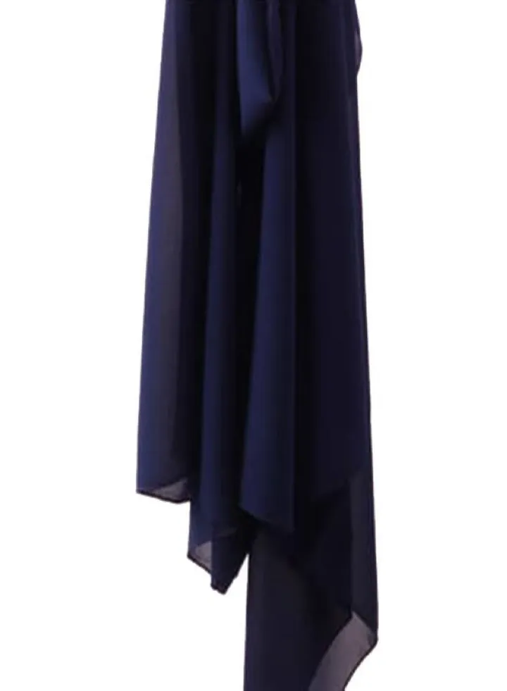 Big Chiffon Crepe Scarf - Navy Color