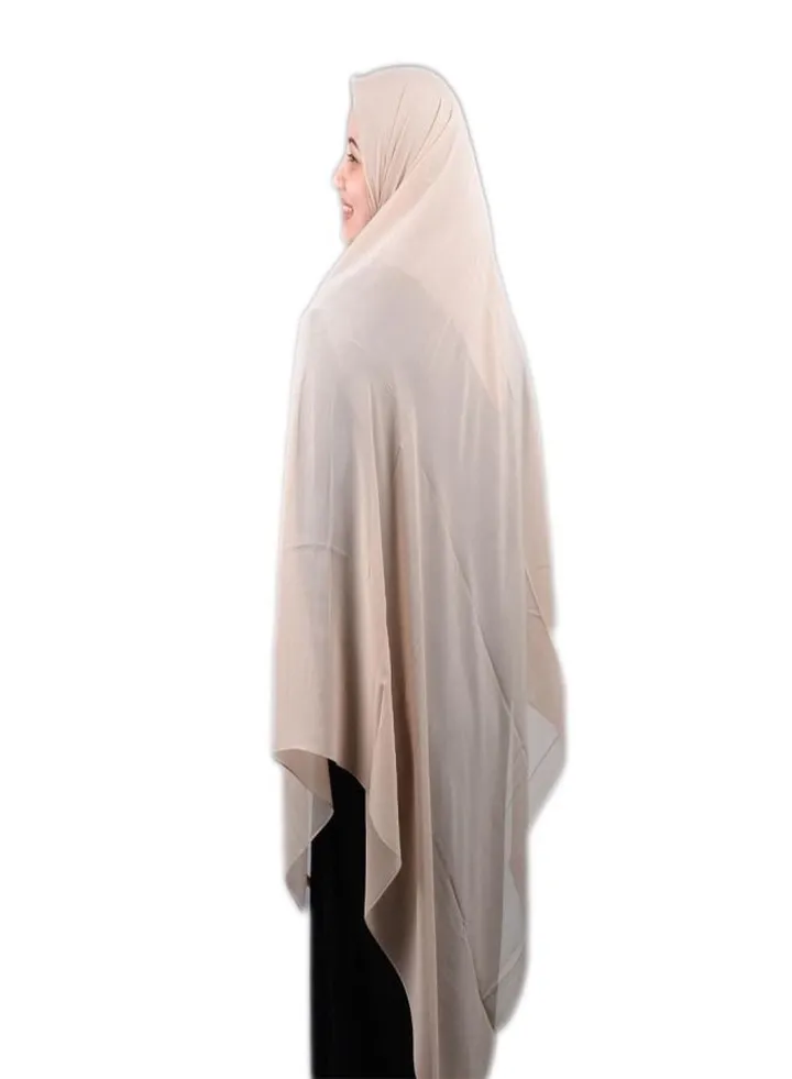 Long Malaysian Khimar Hjab Beige Color