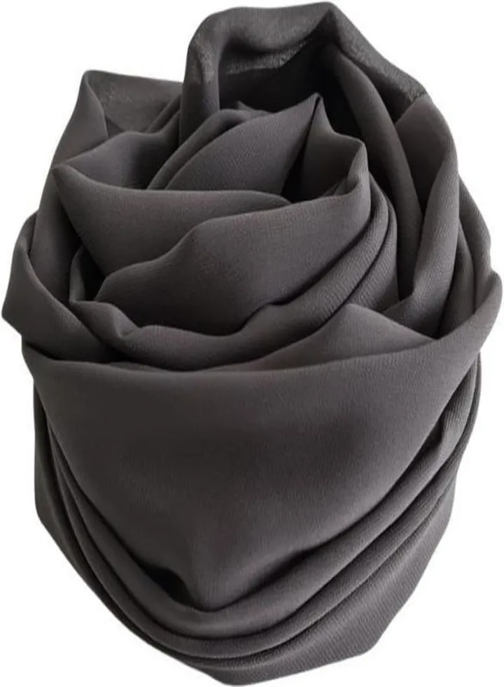 Scarf Chiffon Crepe High-Quality - Grey