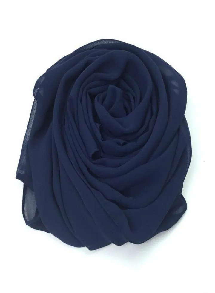Scarf Chiffon Crepe Solid For Women (Blue)