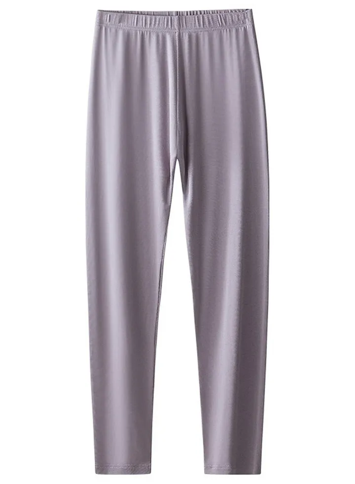 Women's Thin Tights Leggings Underwear Thermal Pants Long Johns Bottoms Wintergear Warm Base Layer Bottoms Greyish Purple