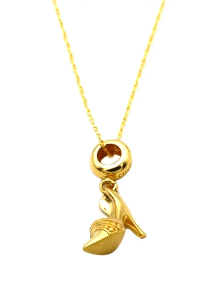 18 Karat Gold Heel Pendant Necklace