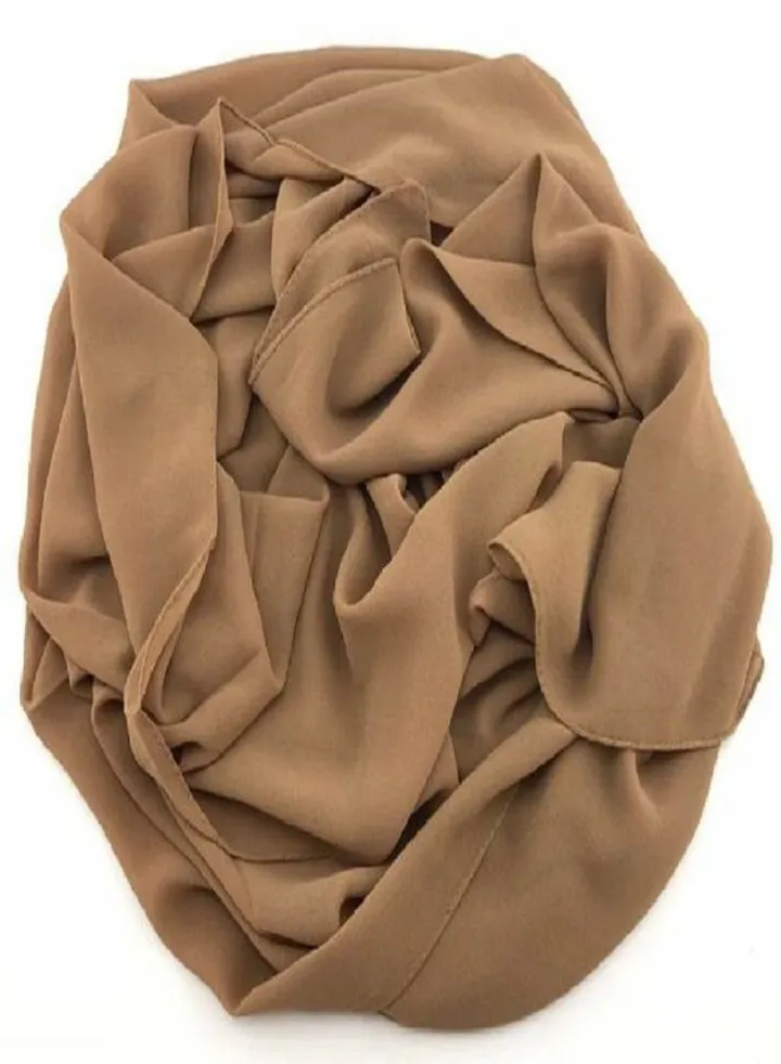 Big Chiffon Crepe Scarf Solid - Beige