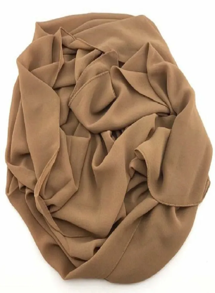 Scarf Chiffon Crepe Solid - Dark Beige - From Fatah