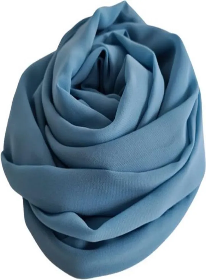 Long Scarf Crepe Solid Baby Blue Color