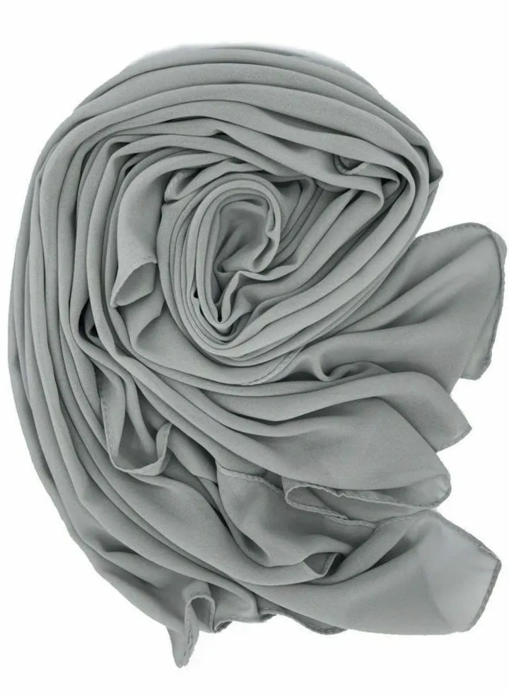 Scarf Chiffon Crepe High-Quality - Light Grey - From Fatah