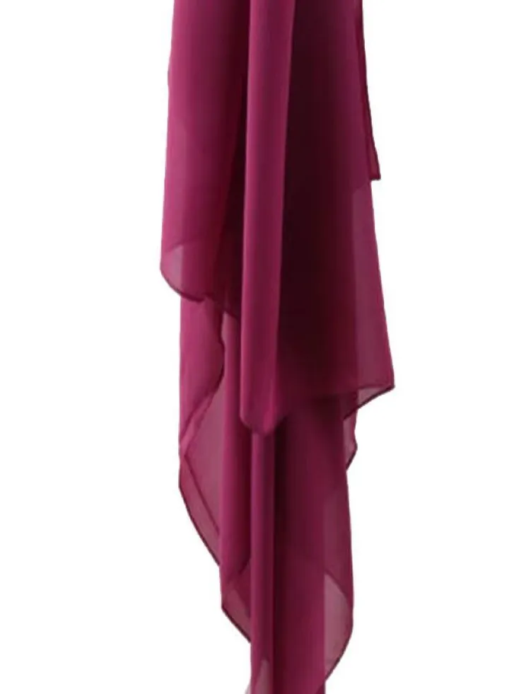Big Chiffon Crepe Scarf Solid - Fuchsia Color