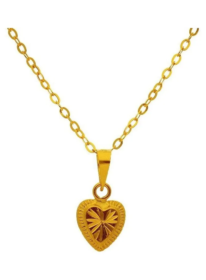 Chain Necklace With Heart Pendant